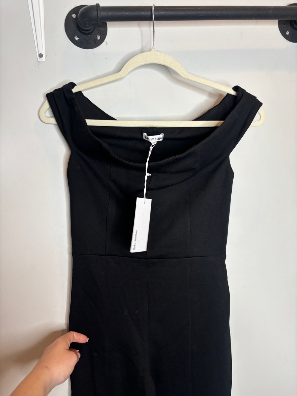 Reformation Ryder Knit Jumpsuit Size S Black NWT - Picture 3 of 10